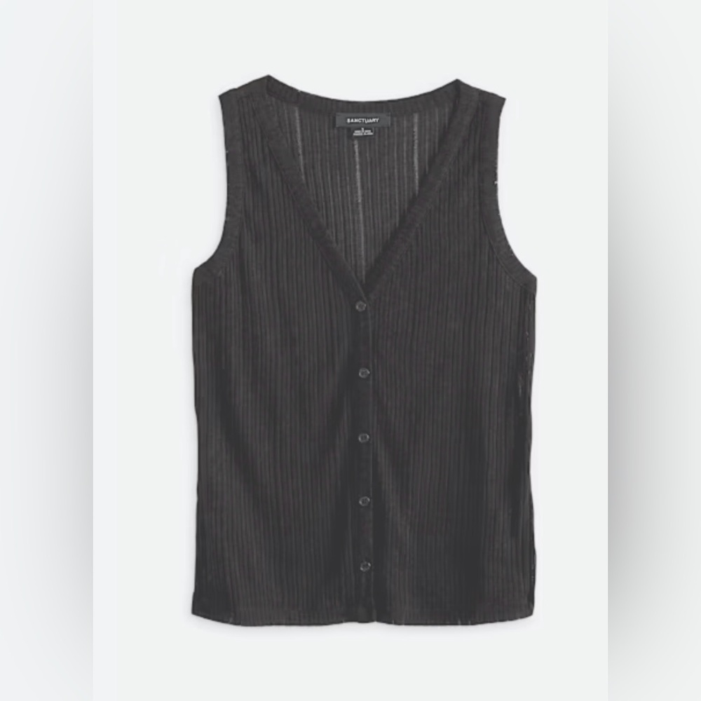 Sanctuary knit button-up knit ribbed tank